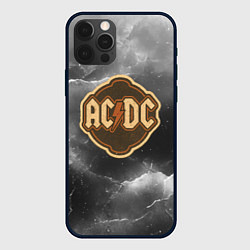 Чехол для iPhone 12 Pro Max ACDC ретро логотип, цвет: 3D-черный