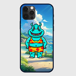 Чехол для iPhone 12 Pro Max Бегемот в купальнике, цвет: 3D-черный