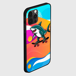 Чехол для iPhone 12 Pro Max Акула на скейте, цвет: 3D-черный — фото 2