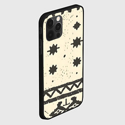 Чехол для iPhone 12 Pro Max Африканские примитивные узоры, цвет: 3D-черный — фото 2