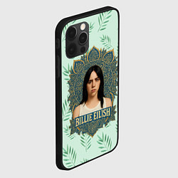 Чехол для iPhone 12 Pro Max Билли Айлиш рамка мандала, цвет: 3D-черный — фото 2