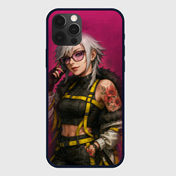 Чехол для iPhone 12 Pro Max Девушка с татуировкой в очках, цвет: 3D-черный