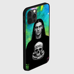 Чехол для iPhone 12 Pro Max Bones без зрачков держит череп в руках, цвет: 3D-черный — фото 2
