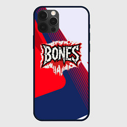 Чехол для iPhone 12 Pro Max Bones лого на красной краске, цвет: 3D-черный