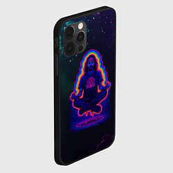 Чехол для iPhone 12 Pro Max Bones медитация в космосе, цвет: 3D-черный — фото 2