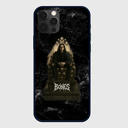 Чехол для iPhone 12 Pro Max Bones сидит на троне из черепов, цвет: 3D-черный