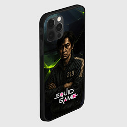 Чехол для iPhone 12 Pro Max Игра в кальмара - игрок 218 скрещивает руки, цвет: 3D-черный — фото 2