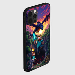 Чехол для iPhone 12 Pro Max Дракон края и Стив - Майнкрафт арт, цвет: 3D-черный — фото 2