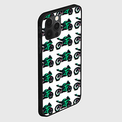 Чехол для iPhone 12 Pro Max Motorcycle turquoise, цвет: 3D-черный — фото 2