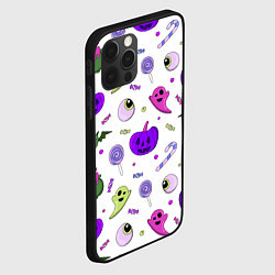 Чехол для iPhone 12 Pro Max Halloween purple pumpkin pattern, цвет: 3D-черный — фото 2