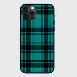 Чехол для iPhone 12 Pro Max Checkered dark blue, цвет: 3D-черный