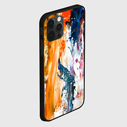 Чехол для iPhone 12 Pro Max Разноцветные мазки кисти на палитре художника, цвет: 3D-черный — фото 2