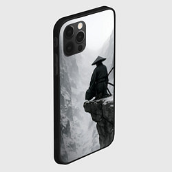 Чехол для iPhone 12 Pro Max Ghost of Tsushima самурай - зимнее ущелье, цвет: 3D-черный — фото 2