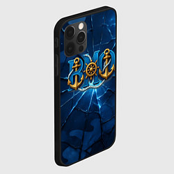 Чехол для iPhone 12 Pro Max ВМФ якорь и штурвал, цвет: 3D-черный — фото 2