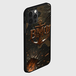 Чехол для iPhone 12 Pro Max Объемные буквы ВМФ и якорь, цвет: 3D-черный — фото 2