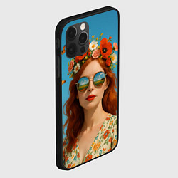 Чехол для iPhone 12 Pro Max Девушка в очках, цвет: 3D-черный — фото 2