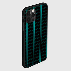 Чехол для iPhone 12 Pro Max Color blue dark stripe, цвет: 3D-черный — фото 2