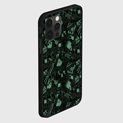 Чехол для iPhone 12 Pro Max Черно зеленый мемфис геометрический узор, цвет: 3D-черный — фото 2