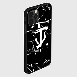 Чехол для iPhone 12 Pro Max Doom logo штрихи, цвет: 3D-черный — фото 2