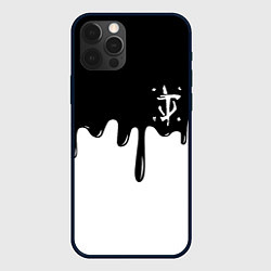 Чехол для iPhone 12 Pro Max Doom logo жидкие краски, цвет: 3D-черный