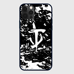 Чехол для iPhone 12 Pro Max Doom краски белые штрихи, цвет: 3D-черный