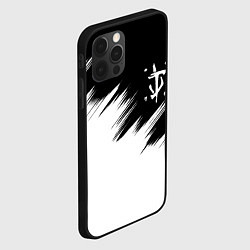 Чехол для iPhone 12 Pro Max Doom краски черно белый, цвет: 3D-черный — фото 2