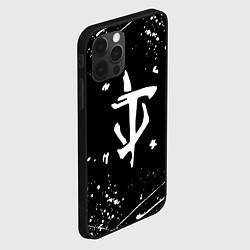 Чехол для iPhone 12 Pro Max Doom краски белые, цвет: 3D-черный — фото 2