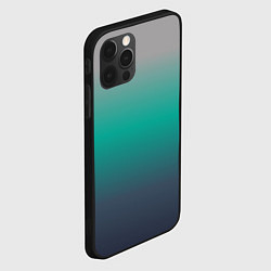 Чехол для iPhone 12 Pro Max Градиент серо-зеленый, цвет: 3D-черный — фото 2