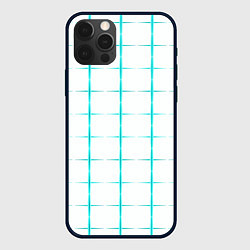 Чехол для iPhone 12 Pro Max Color white light blue crosses, цвет: 3D-черный