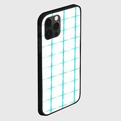 Чехол для iPhone 12 Pro Max Color white light blue crosses, цвет: 3D-черный — фото 2