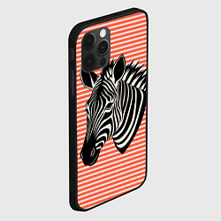 Чехол для iPhone 12 Pro Max Зебра на оранжевых полосах, цвет: 3D-черный — фото 2