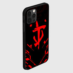 Чехол для iPhone 12 Pro Max Doom geometry red steel, цвет: 3D-черный — фото 2