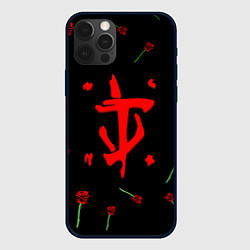 Чехол для iPhone 12 Pro Max Doom rose pattern, цвет: 3D-черный