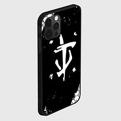 Чехол для iPhone 12 Pro Max Doom соты краски, цвет: 3D-черный — фото 2