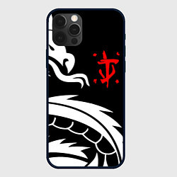 Чехол для iPhone 12 Pro Max Doom dragon steel, цвет: 3D-черный