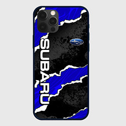 Чехол для iPhone 12 Pro Max Subaru - синий разрыв, цвет: 3D-черный