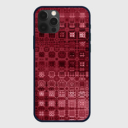 Чехол для iPhone 12 Pro Max Бордовая абстракция, цвет: 3D-черный