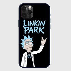 Чехол для iPhone 12 Pro Max Linkin Park и Рик рокер двухсторонняя, цвет: 3D-черный