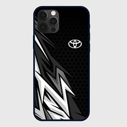 Чехол для iPhone 12 Pro Max Toyota - монохром, цвет: 3D-черный
