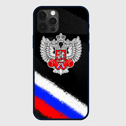 Чехол для iPhone 12 Pro Max Федерация бокса - триколор, цвет: 3D-черный