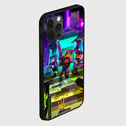 Чехол для iPhone 12 Pro Max Майнкрафт - воины вышли из портала, цвет: 3D-черный — фото 2