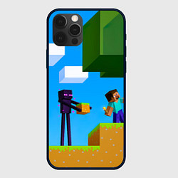 Чехол для iPhone 12 Pro Max Эндермен помогает героям, цвет: 3D-черный