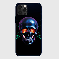 Чехол для iPhone 12 Pro Max Череп с пламенем в глазницах, цвет: 3D-черный