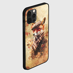 Чехол для iPhone 12 Pro Max Винтажный лис на осеннем фоне, цвет: 3D-черный — фото 2