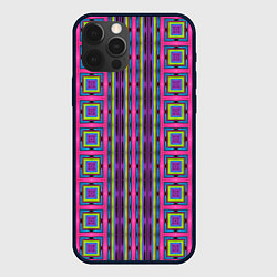 Чехол для iPhone 12 Pro Max Геометрические яркие полосы, цвет: 3D-черный
