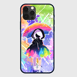 Чехол для iPhone 12 Pro Max Девочка под дождём арт, цвет: 3D-черный