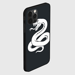 Чехол для iPhone 12 Pro Max Змей - белый, цвет: 3D-черный — фото 2