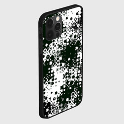 Чехол для iPhone 12 Pro Max Черно-зеленые узорчатые разводы, цвет: 3D-черный — фото 2