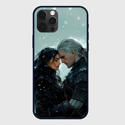 Чехол для iPhone 12 Pro Max Йеннифэр и Геральт в обнимку, цвет: 3D-черный