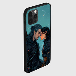 Чехол для iPhone 12 Pro Max Йеннифэр и Геральт под снегом, цвет: 3D-черный — фото 2